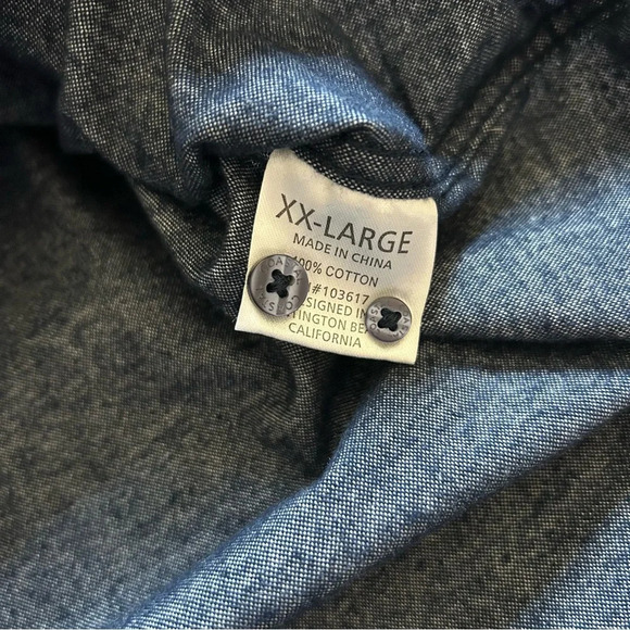 NWT Coastal Marled Navy Cotton Flannel Button Down Shirt Size XXL - Picture 4 of 10